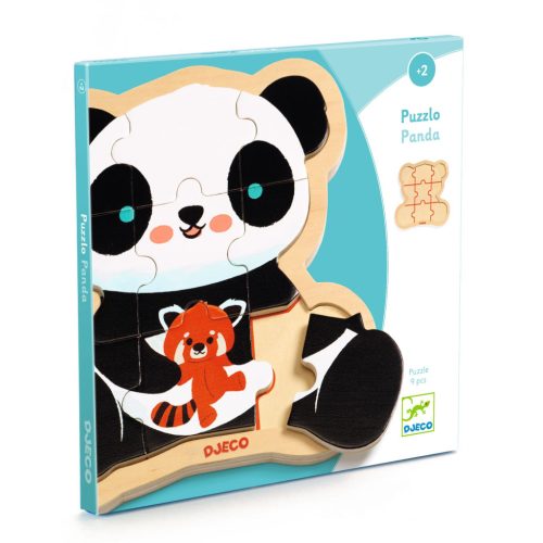 Djeco Fa puzzle - Panda, 9 db-os - Puzzlo Panda