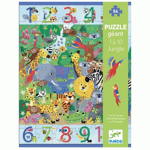 Djeco Megfigyeltető puzzle - Dzsungelben 1-10-ig (54 db)