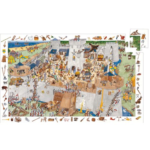 Djeco Megfigyeltető puzzle - Bevehetetlen vár 100 db-os - Fortified castle