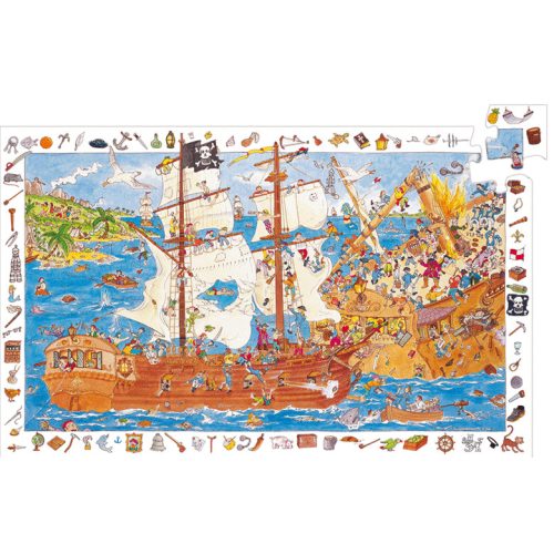 Djeco Megfigyeltető puzzle - Kalózok - Pirates (100 db)