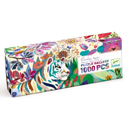 Djeco Művész puzzle - Szivárványos tigrisek - Rainbow Tigers (1000 db)