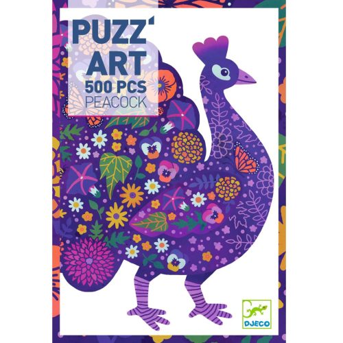 Djeco Művész puzzle - Páva - Peacock (500 db)