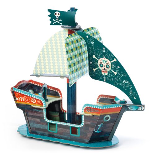 Djeco kalózhajó építőjáték 3D - Pirate boat 3D