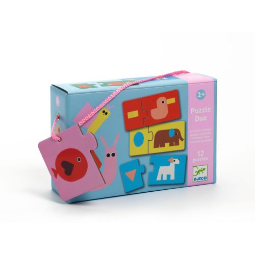 Djeco - Párosító puzzle - Állati formák - 24 db-os - Shapes & Animals