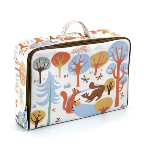 Djeco: Little Big room Kis textil bőrönd - Huncut mókusok - Squirrels suitcase