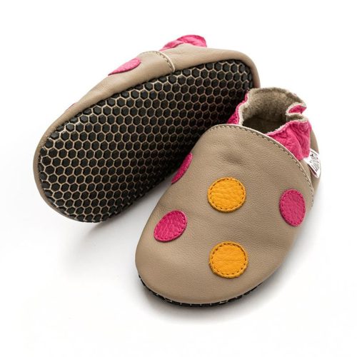 Liliputi puhatalpú cipő Paws  Polka Dots Pink - Méret M